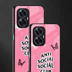 anti social social club pink edition back phone cover | glass case for realme c55