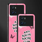 anti social social club pink edition back phone cover | glass case for iQOO 9 Pro