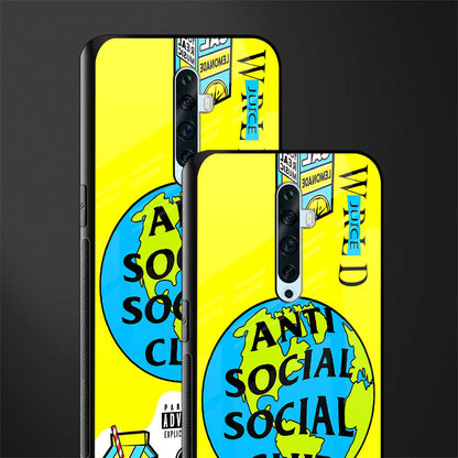 anti social social club x juice wrld glass case for oppo reno 2f image-2