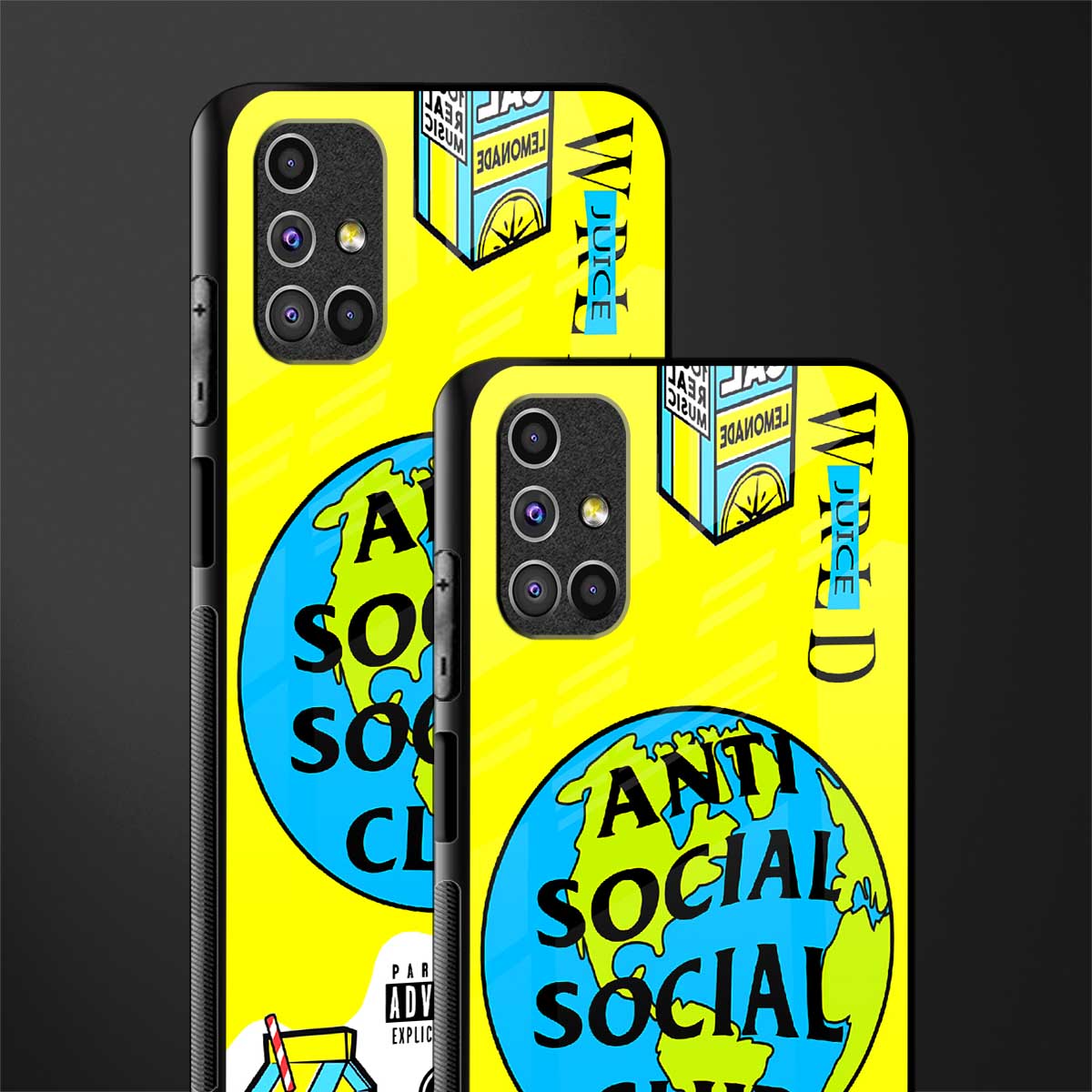 anti social social club x juice wrld glass case for samsung galaxy m51 image-2