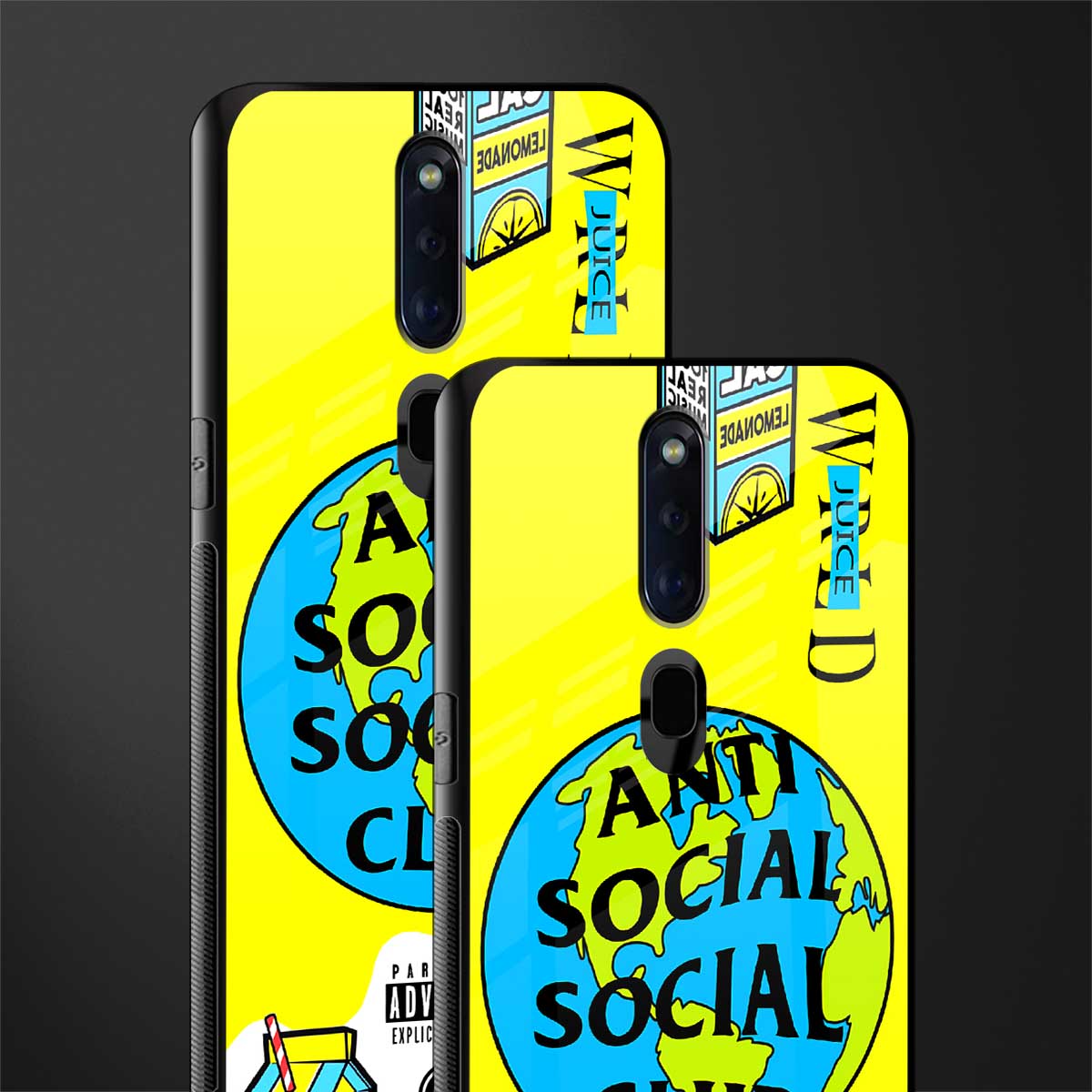 anti social social club x juice wrld glass case for oppo f11 pro image-2