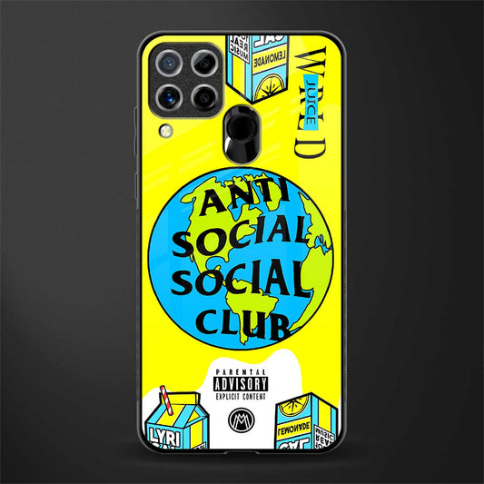 anti social social club x juice wrld glass case for realme c15 image