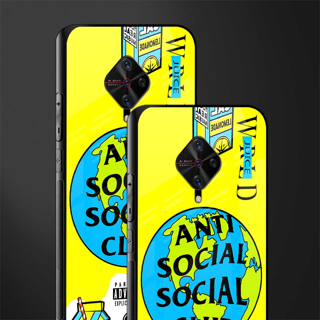 anti social social club x juice wrld glass case for vivo s1 pro image-2