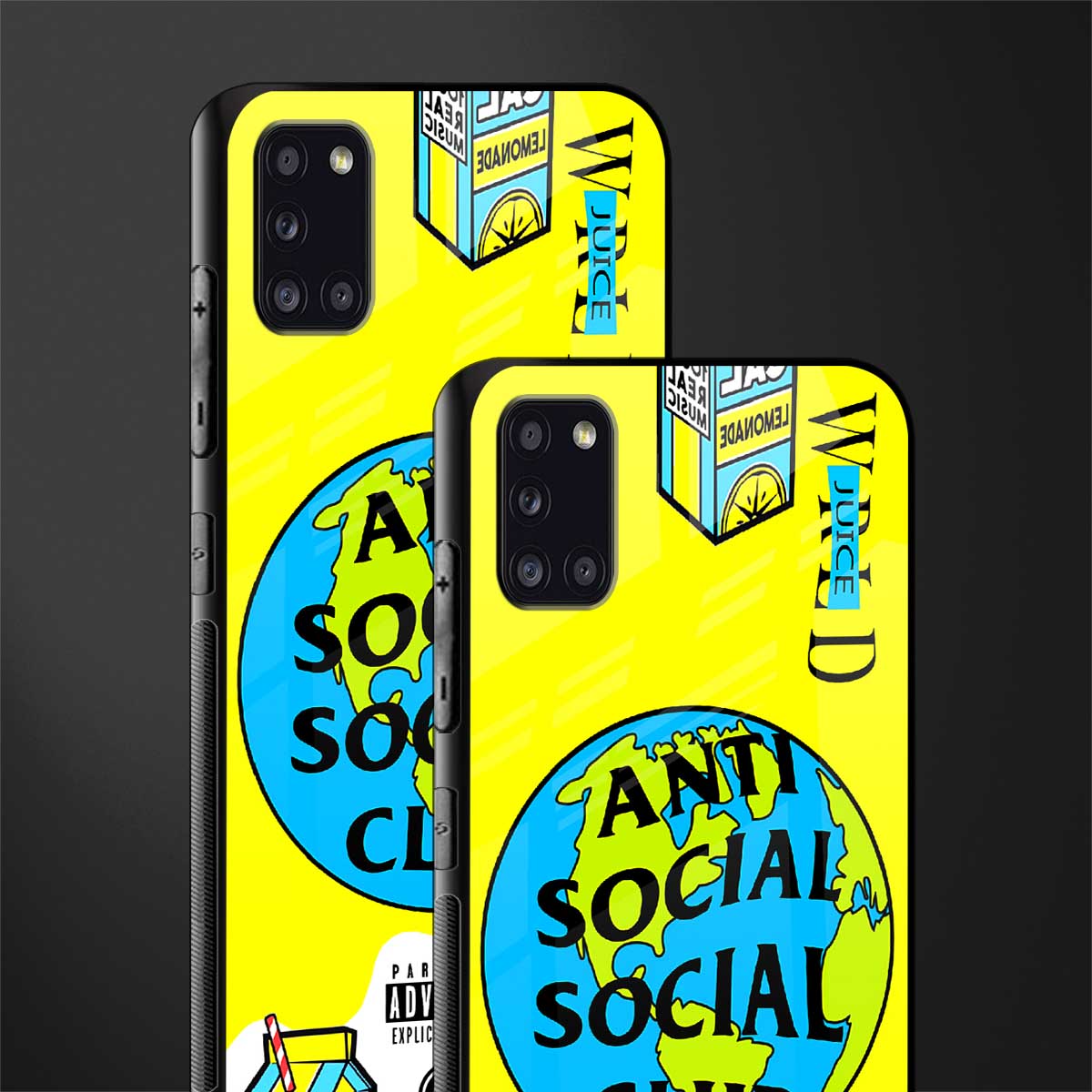 anti social social club x juice wrld glass case for samsung galaxy a31 image-2