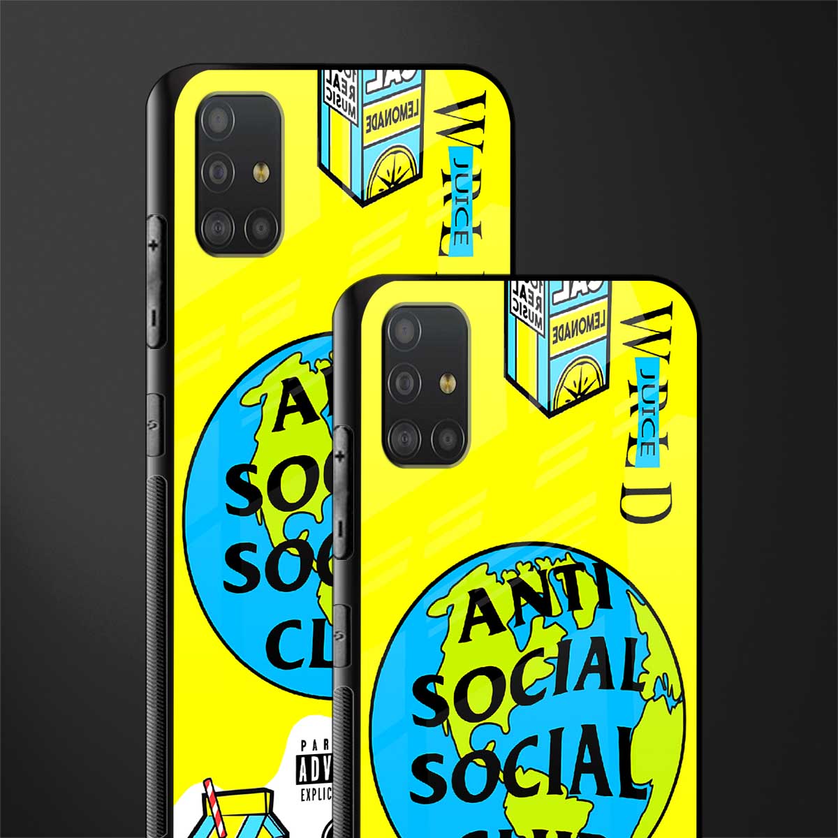 anti social social club x juice wrld glass case for samsung galaxy a51 image-2