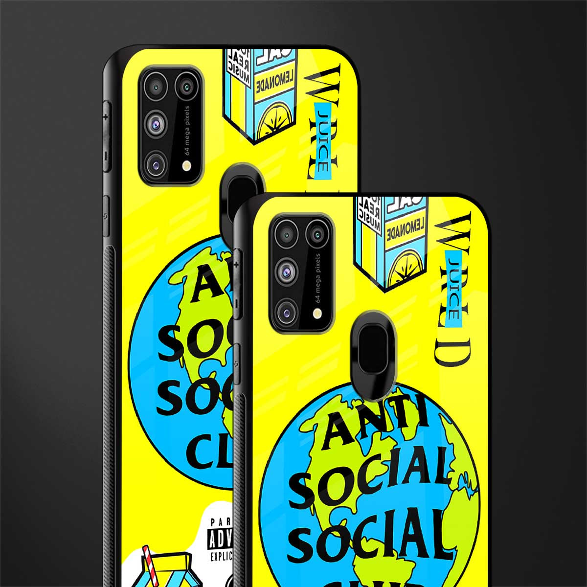 anti social social club x juice wrld glass case for samsung galaxy f41 image-2