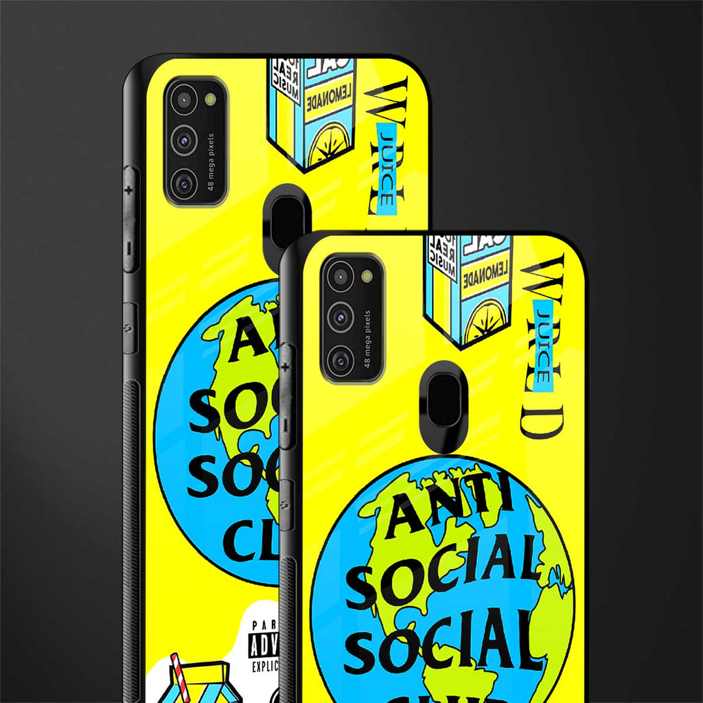 anti social social club x juice wrld glass case for samsung galaxy m21 image-2