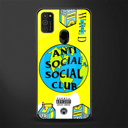 anti social social club x juice wrld glass case for samsung galaxy m21 image