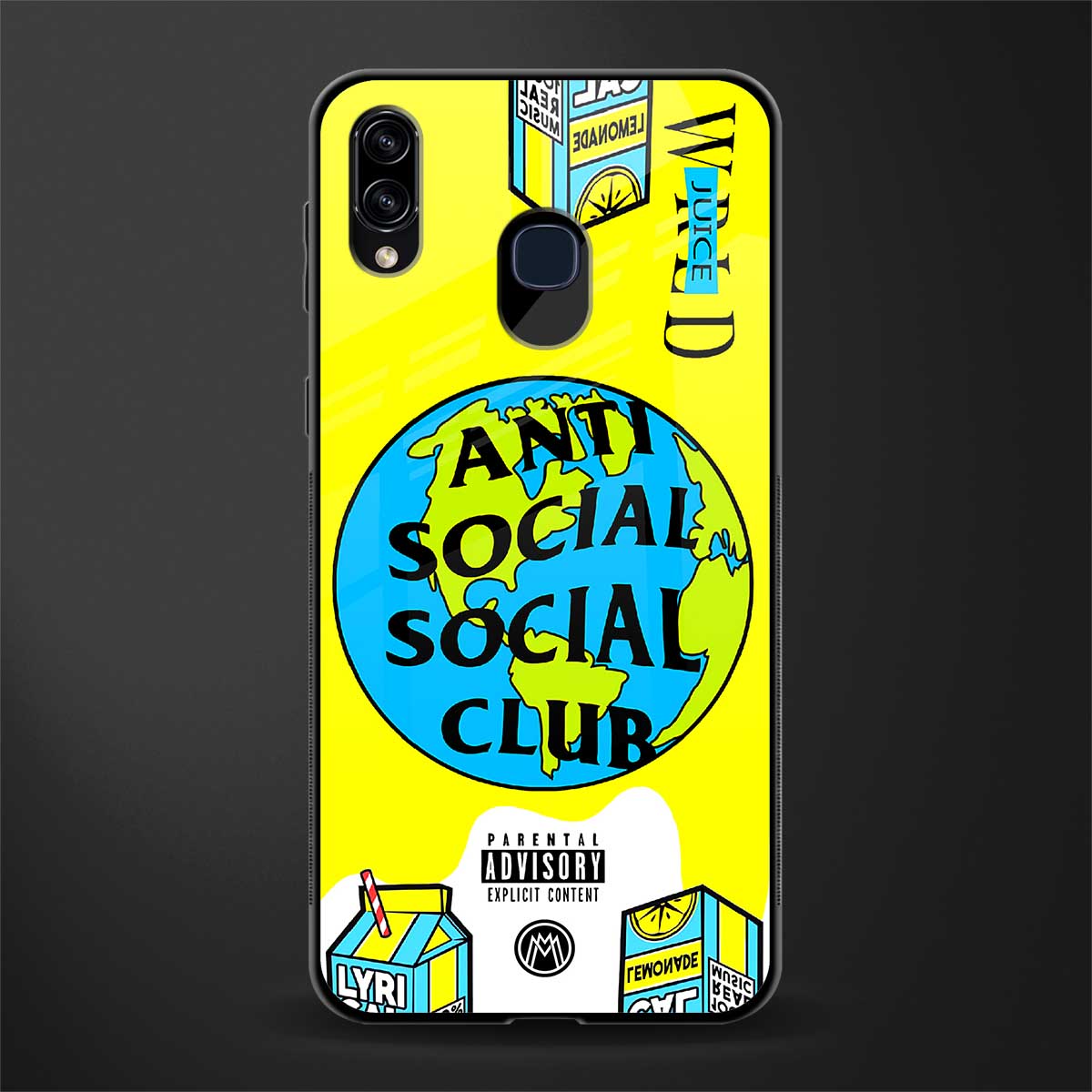 anti social social club x juice wrld glass case for samsung galaxy m10s image