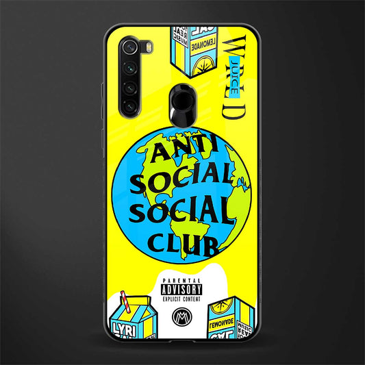 anti social social club x juice wrld glass case for redmi note 8 image