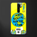 anti social social club x juice wrld glass case for redmi note 8 pro image