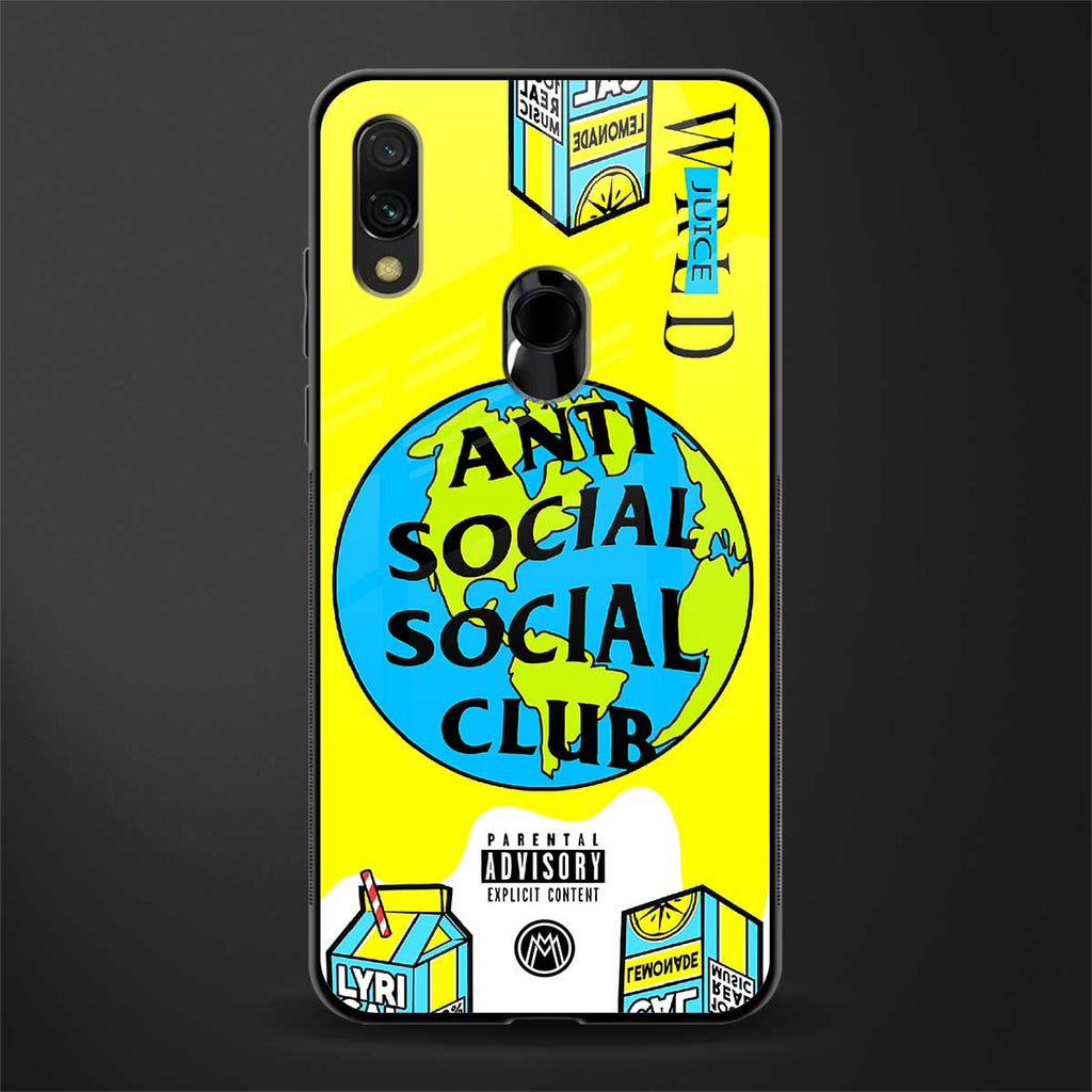 anti social social club x juice wrld glass case for redmi note 7s image