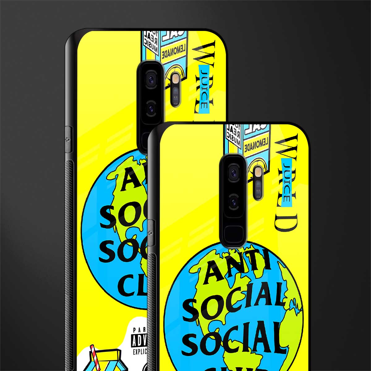 anti social social club x juice wrld glass case for samsung galaxy s9 plus image-2