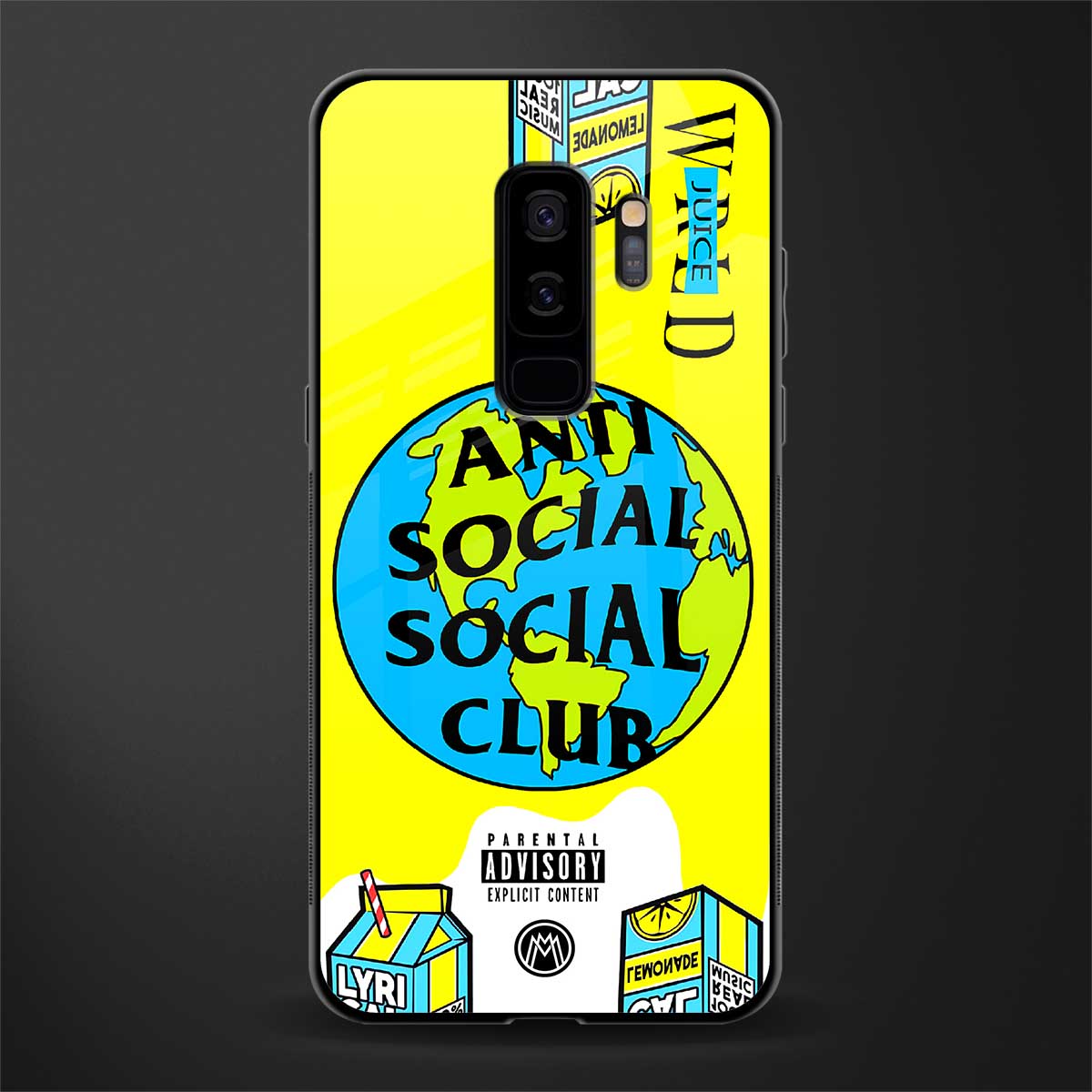 anti social social club x juice wrld glass case for samsung galaxy s9 plus image