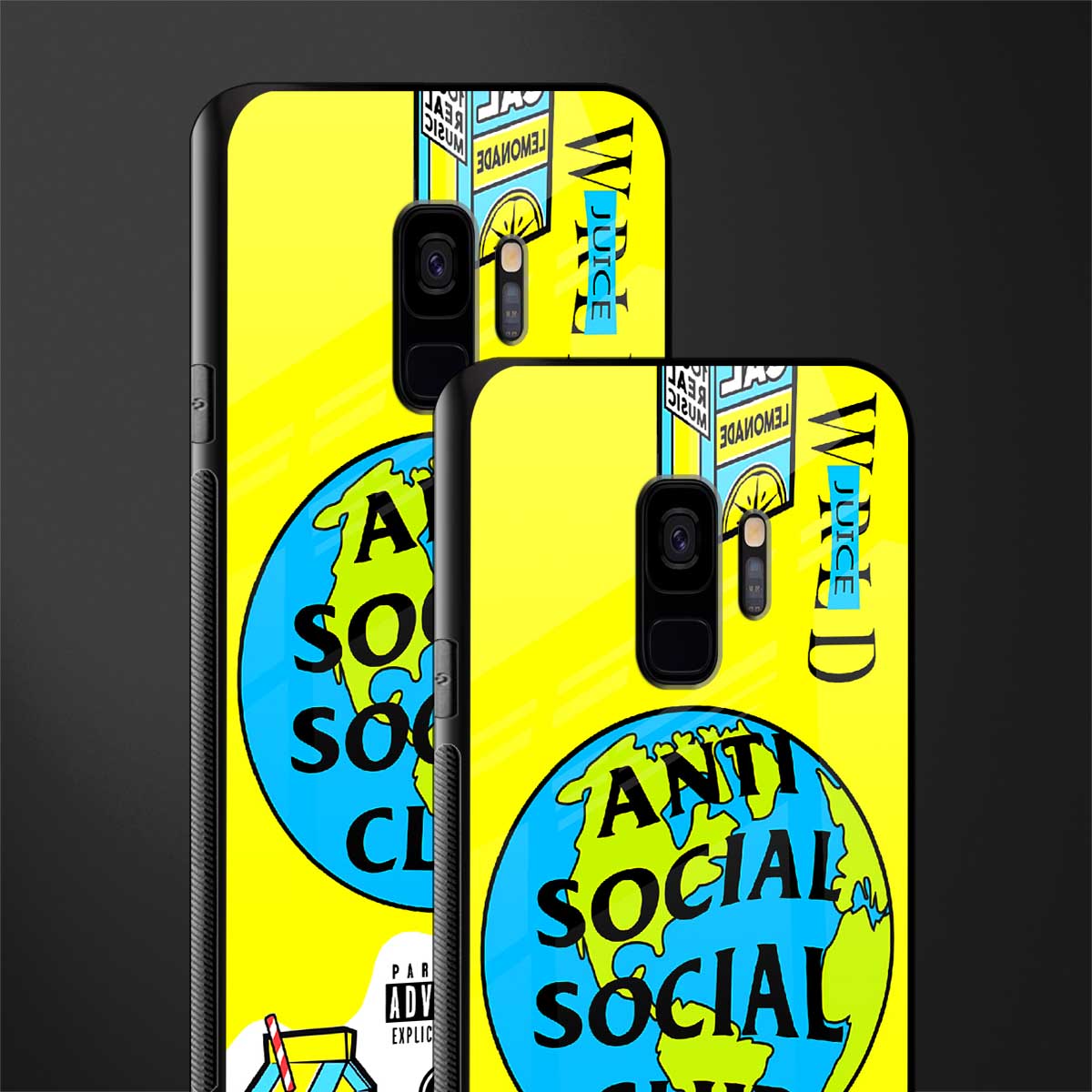 anti social social club x juice wrld glass case for samsung galaxy s9 image-2