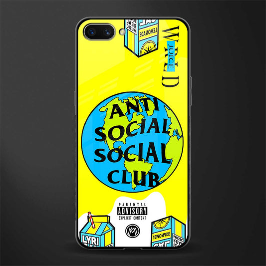 anti social social club x juice wrld glass case for oppo a3s image
