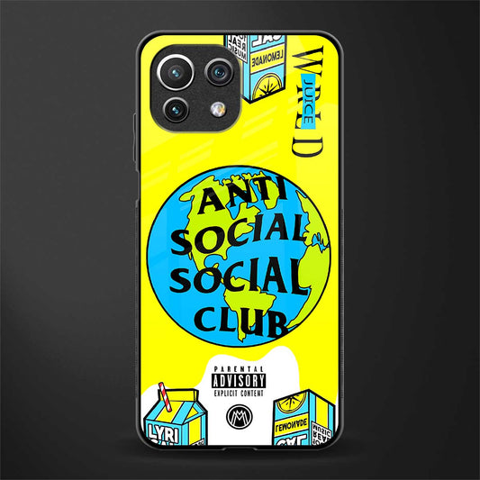 anti social social club x juice wrld glass case for mi 11 lite image