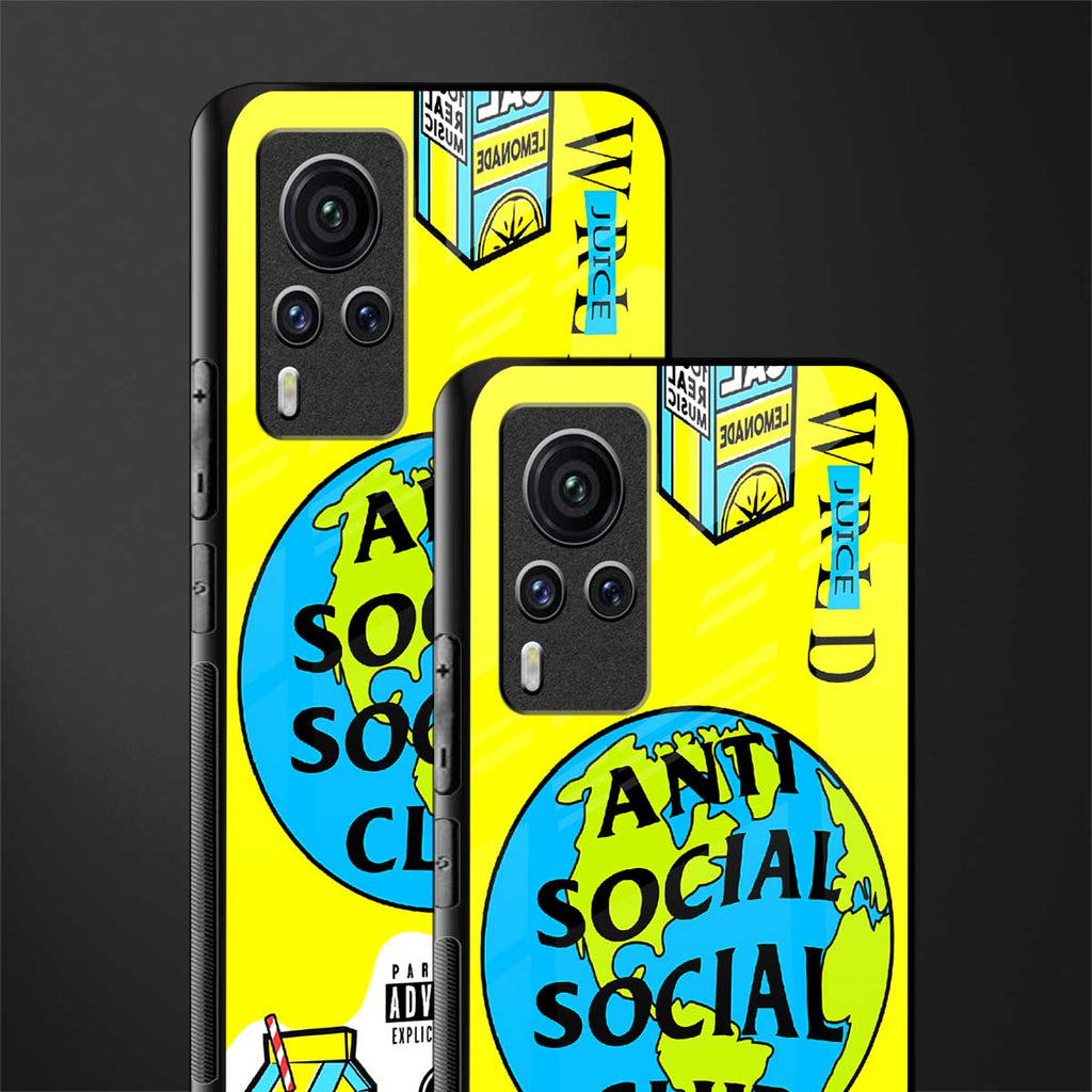 anti social social club x juice wrld glass case for vivo x60 pro image-2