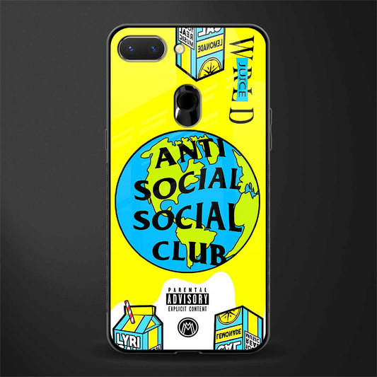 anti social social club x juice wrld glass case for oppo a5 image