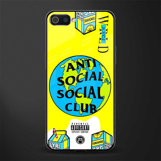 anti social social club x juice wrld glass case for realme c2 image