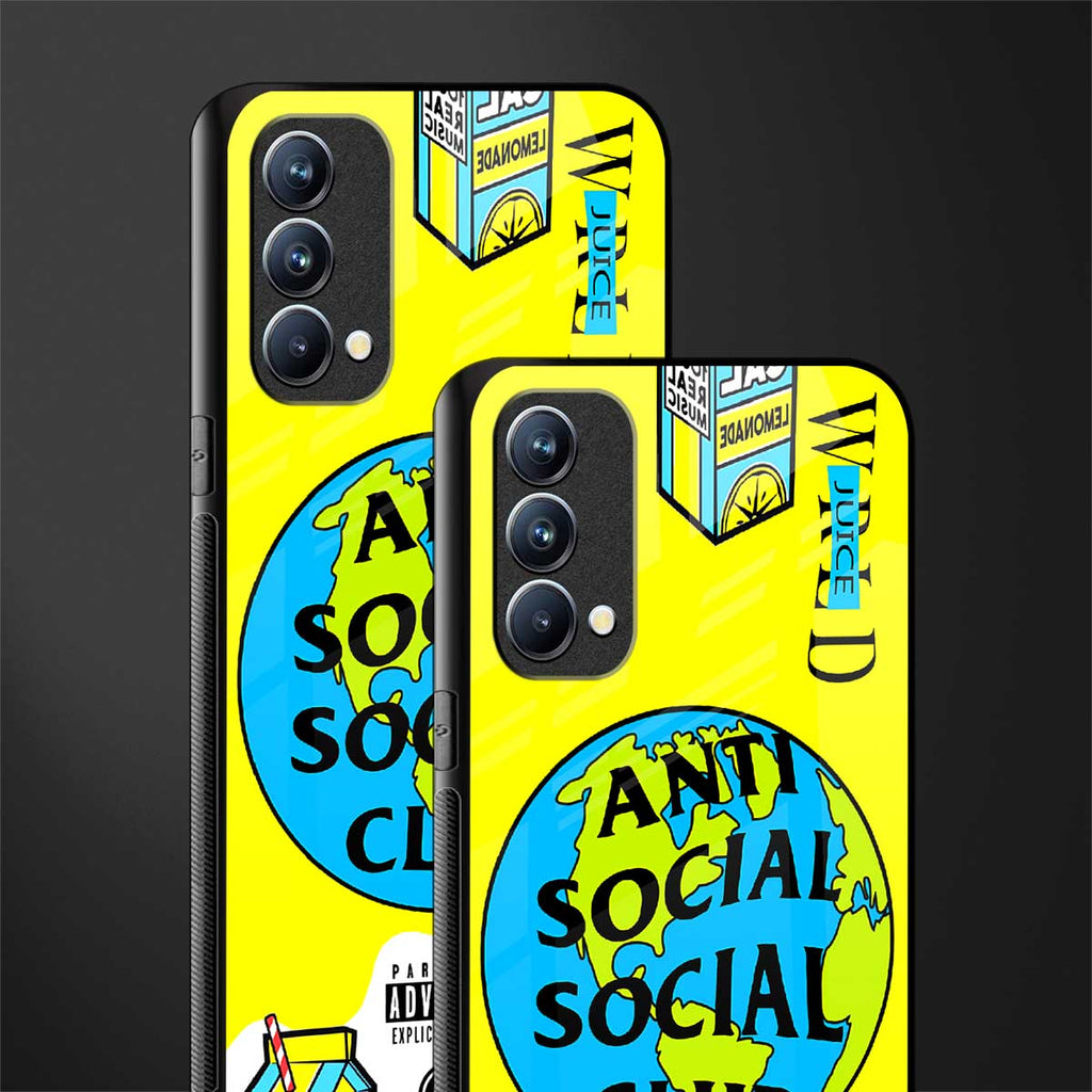 anti social social club x juice wrld glass case for oppo f19 image-2