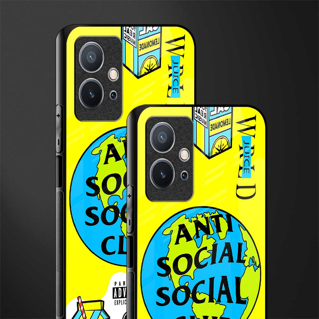 anti social social club x juice wrld glass case for vivo t1 5g image-2