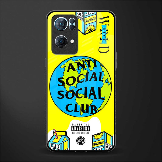 anti social social club x juice wrld glass case for oppo reno7 pro 5g image