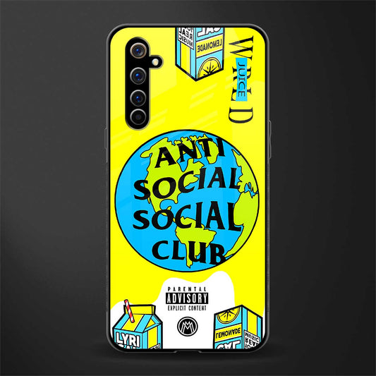 anti social social club x juice wrld glass case for realme x50 pro image