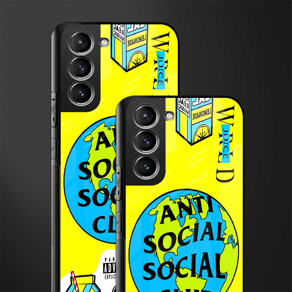 anti social social club x juice wrld glass case for samsung galaxy s21 fe 5g image-2