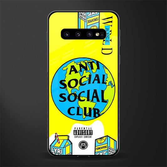 anti social social club x juice wrld glass case for samsung galaxy s10 image