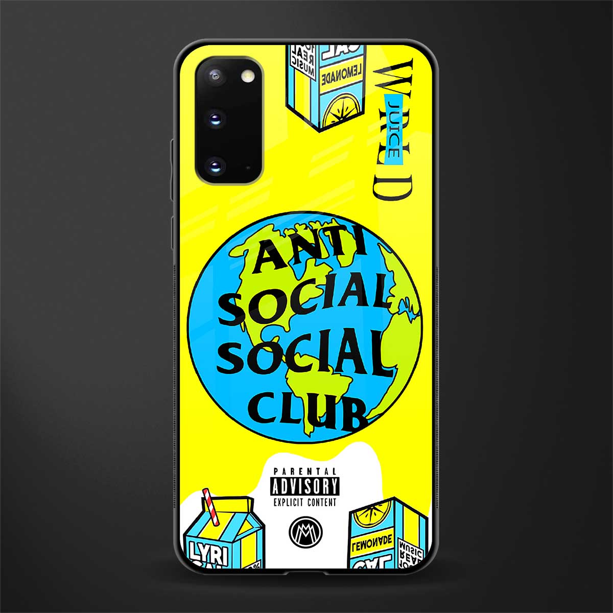 anti social social club x juice wrld glass case for samsung galaxy s20 image