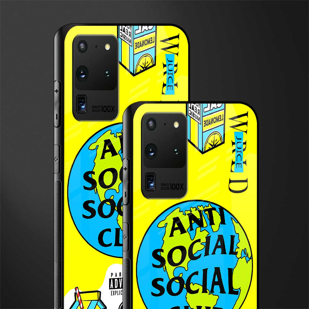 anti social social club x juice wrld glass case for samsung galaxy s20 ultra image-2