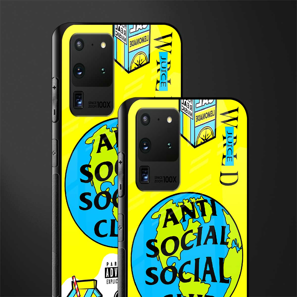 anti social social club x juice wrld glass case for samsung galaxy s20 ultra image-2