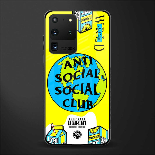anti social social club x juice wrld glass case for samsung galaxy s20 ultra image
