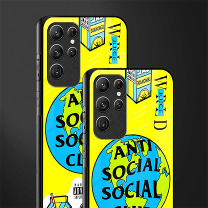 anti social social club x juice wrld glass case for samsung galaxy s22 ultra 5g image-2