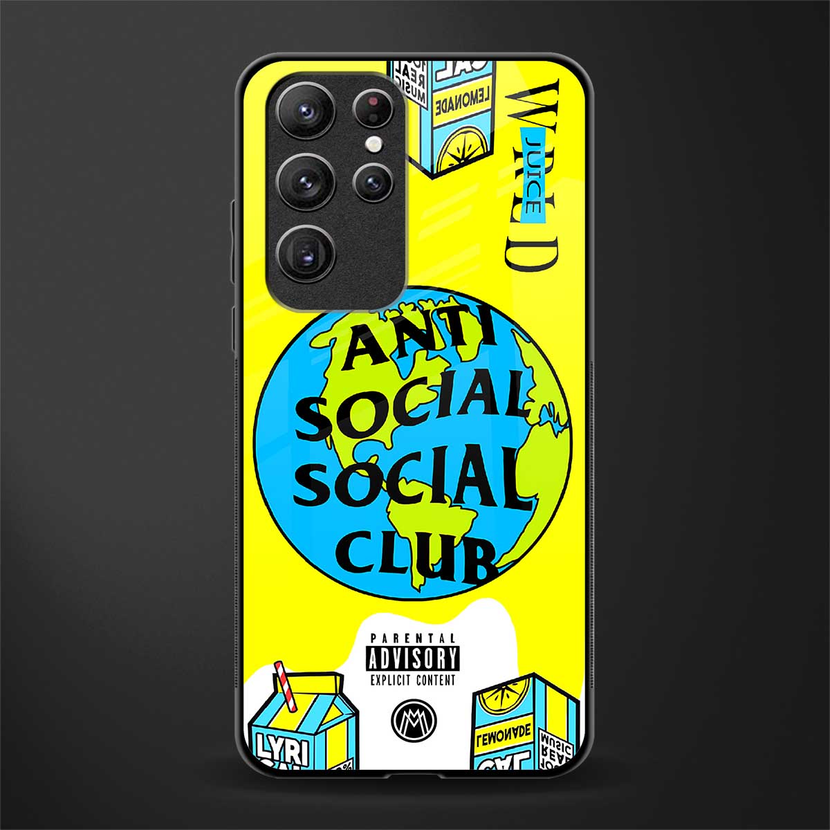 anti social social club x juice wrld glass case for samsung galaxy s22 ultra 5g image