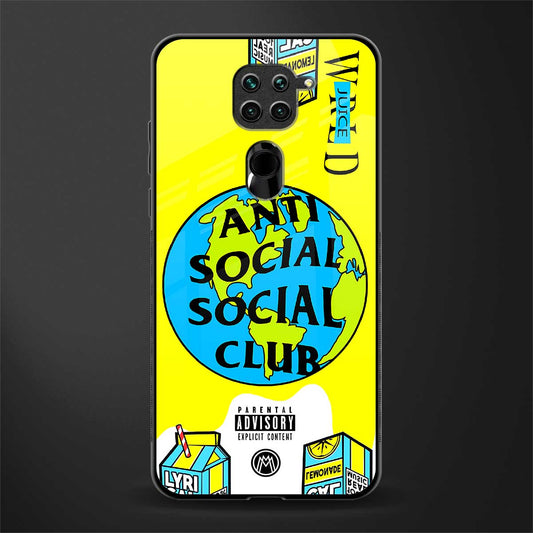 anti social social club x juice wrld glass case for redmi note 9 image
