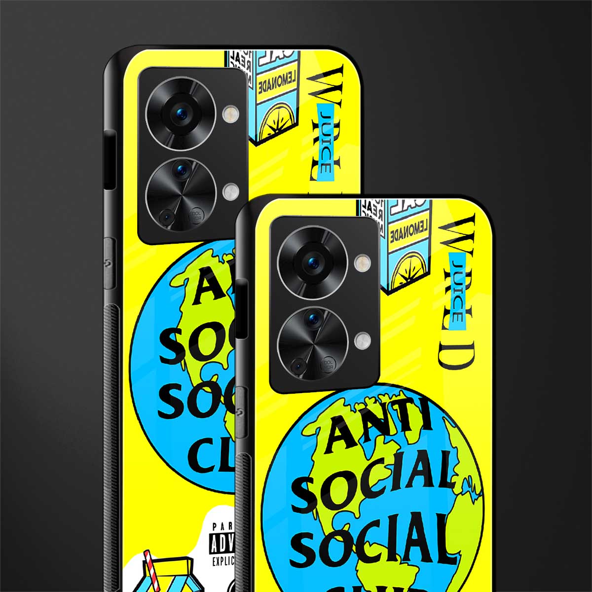 anti social social club x juice wrld glass case for phone case | glass case for oneplus nord 2t 5g