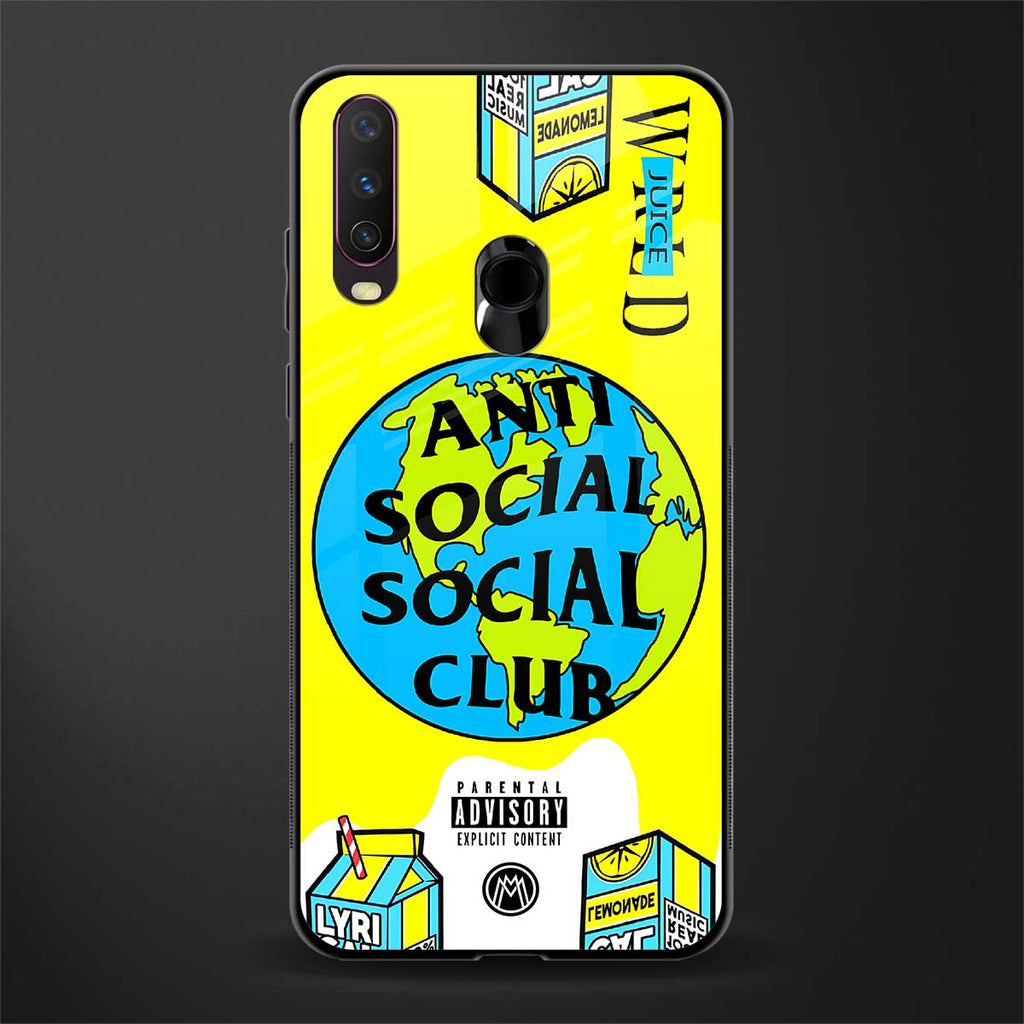 anti social social club x juice wrld glass case for vivo y12 image