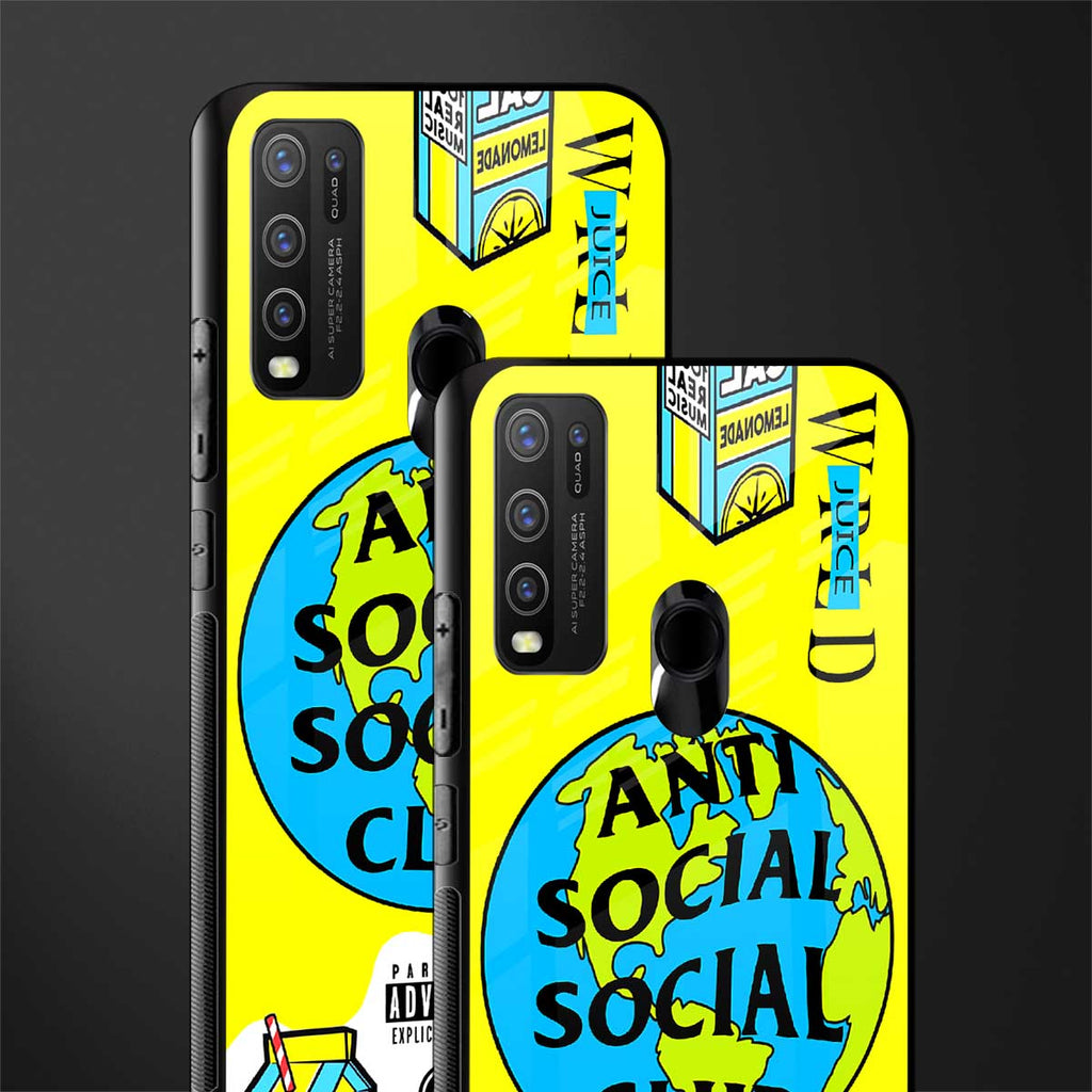 anti social social club x juice wrld glass case for vivo y50 image-2