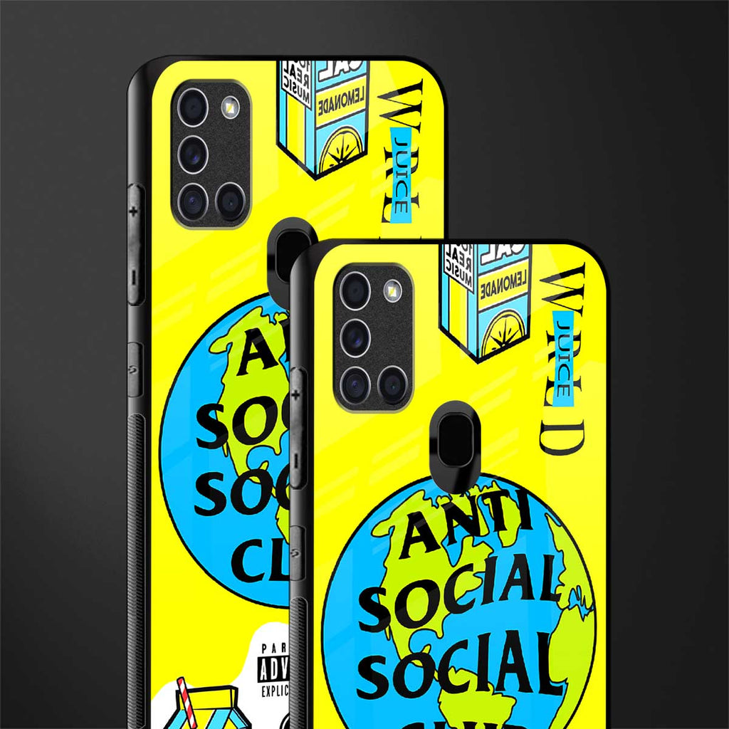 anti social social club x juice wrld glass case for samsung galaxy a21s image-2