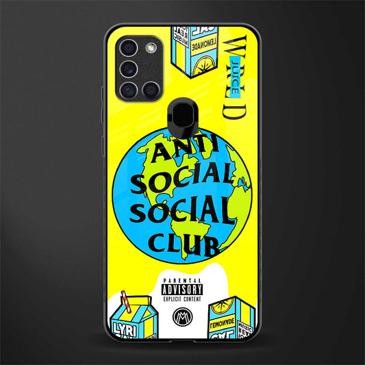 anti social social club x juice wrld glass case for samsung galaxy a21s image