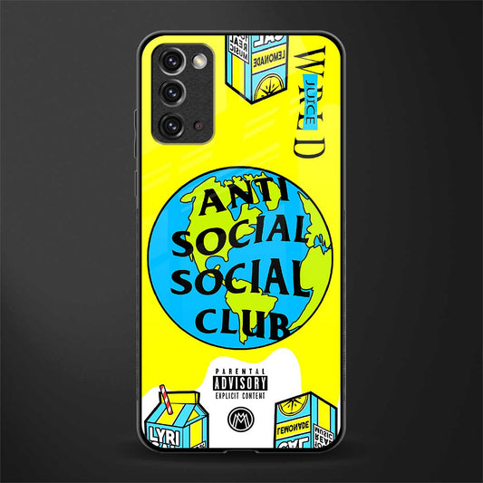 anti social social club x juice wrld glass case for samsung galaxy note 20 image