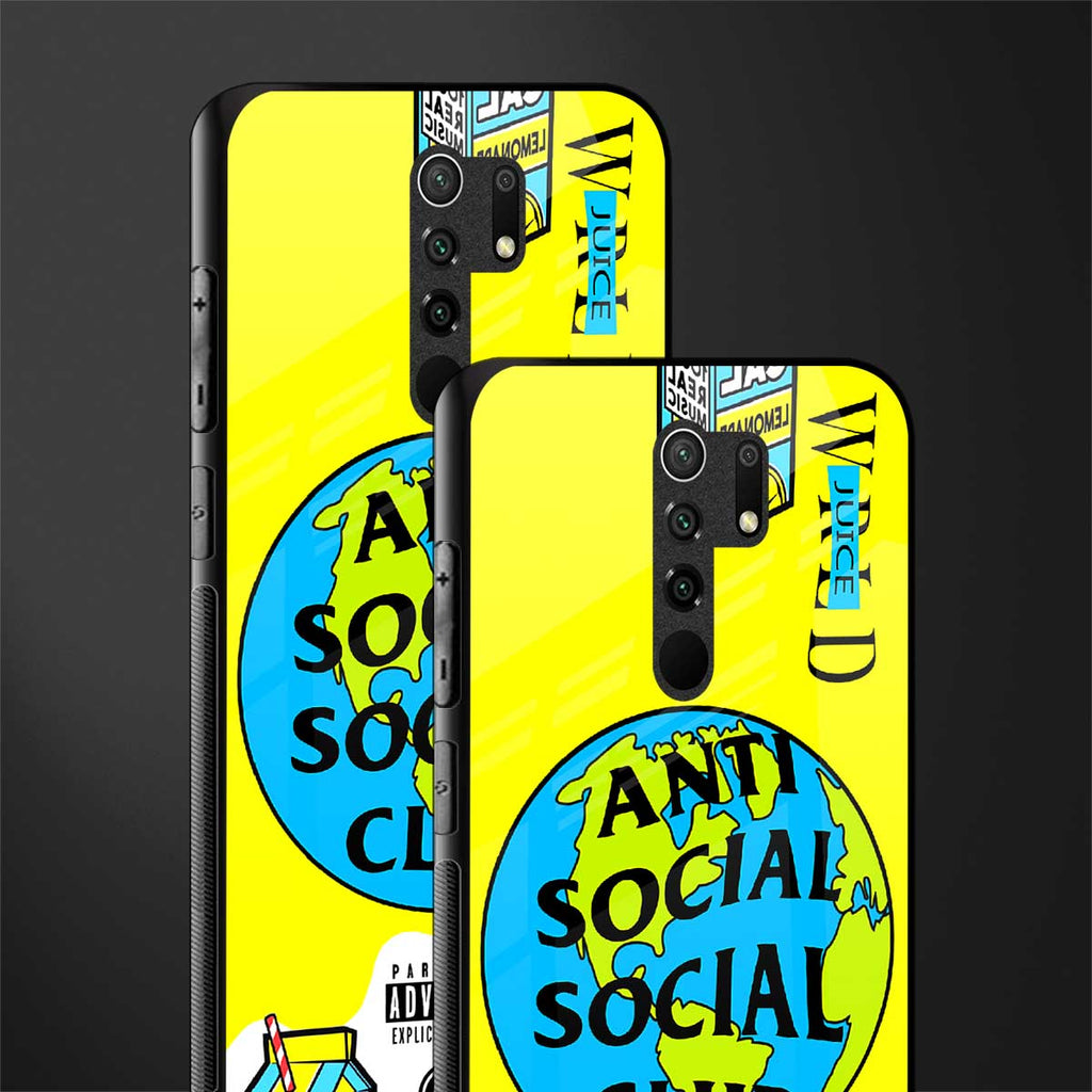 anti social social club x juice wrld glass case for poco m2 image-2