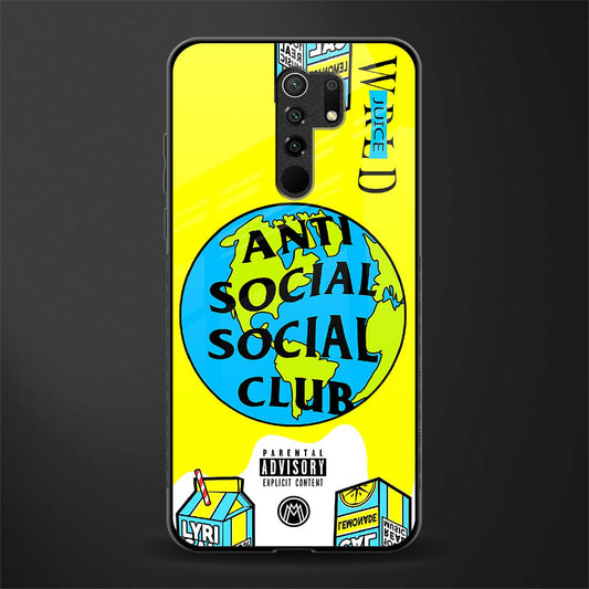 anti social social club x juice wrld glass case for redmi 9 prime image