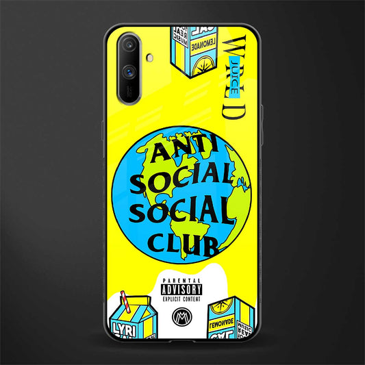 anti social social club x juice wrld glass case for realme c3 image
