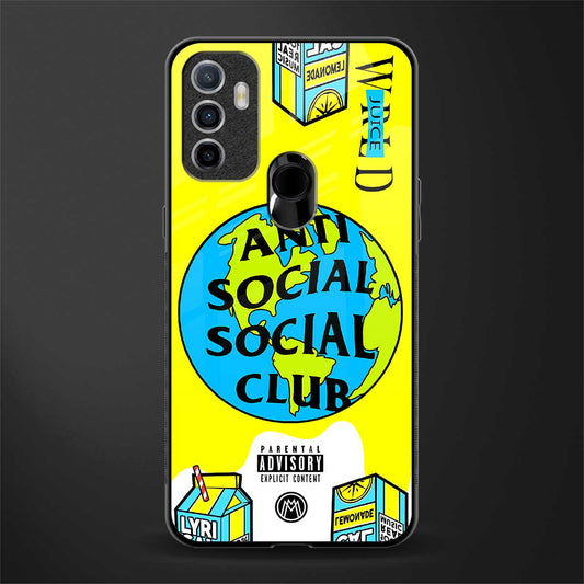 anti social social club x juice wrld glass case for oppo a53 image