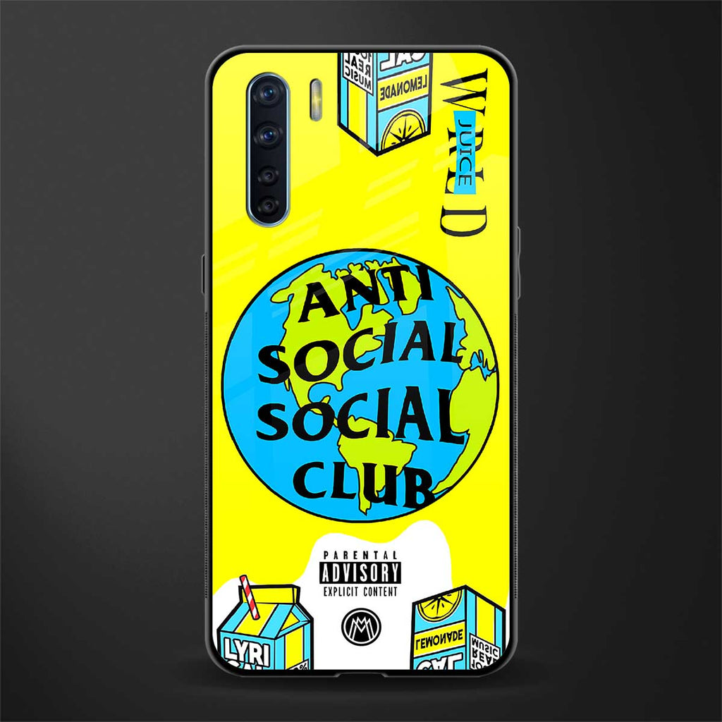 anti social social club x juice wrld glass case for oppo f15 image