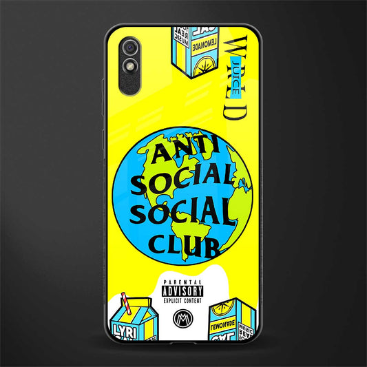 anti social social club x juice wrld glass case for redmi 9a sport image
