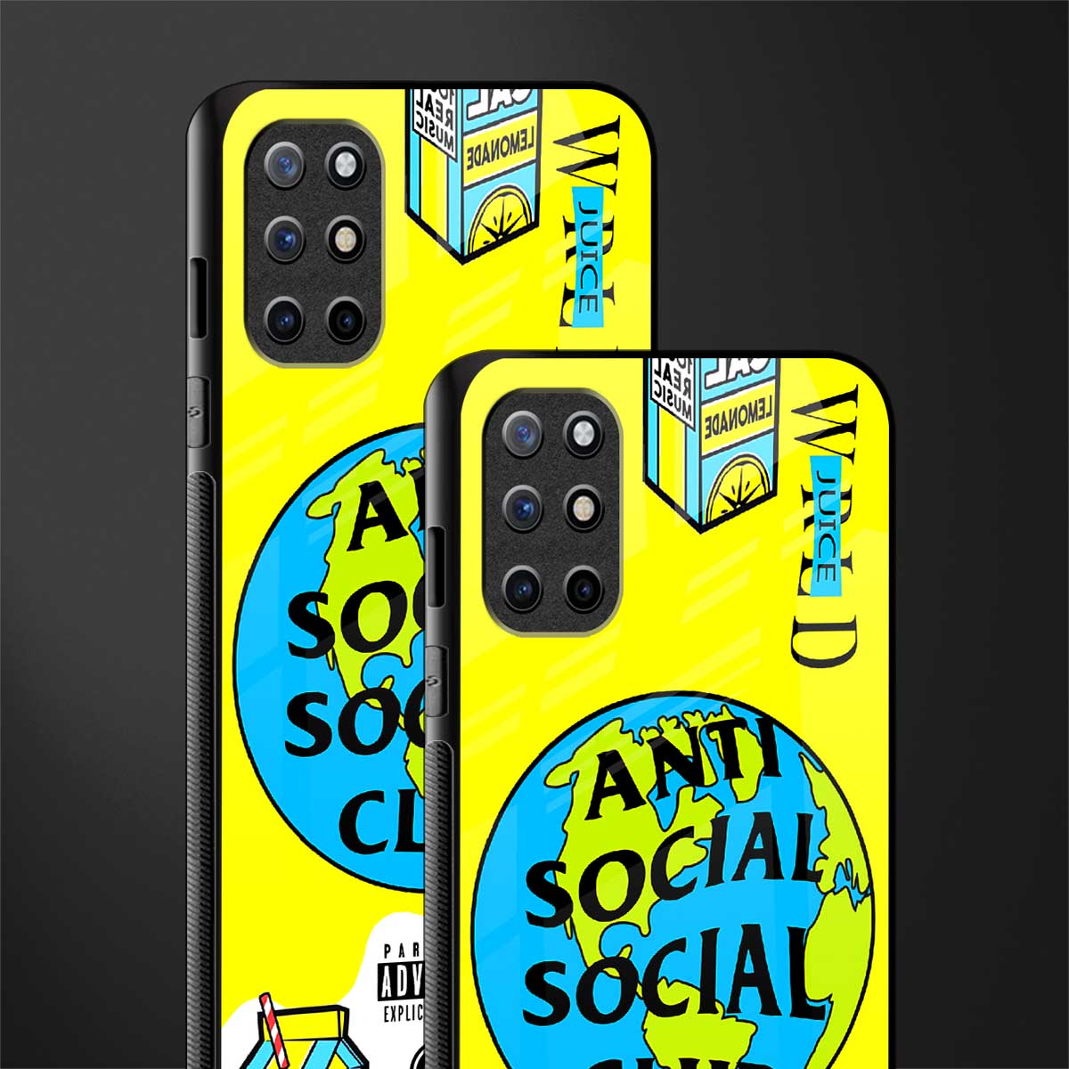 anti social social club x juice wrld glass case for oneplus 8t image-2